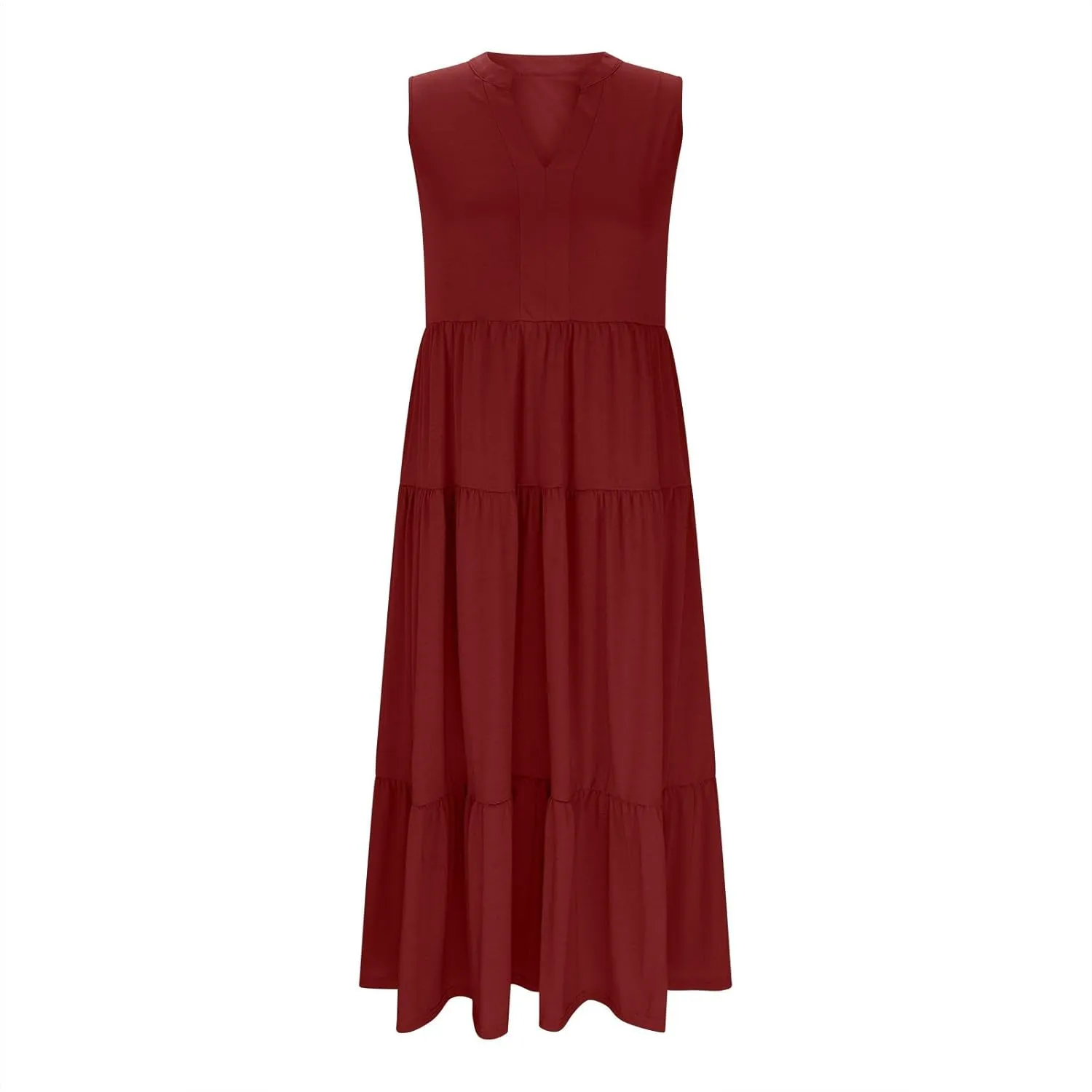 Maxi Sundresses for Women 2025 V Neck Sleeveless Summer Tank Dress Tiered A Line Flowy Dresses Boho Beach Sundress