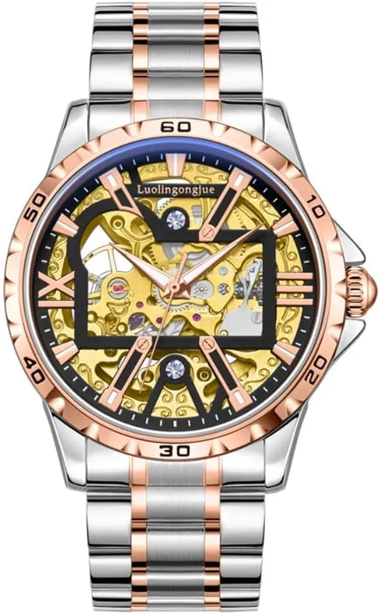 Men Wristwatch Automatic Mechanical Military Sport Transparent Male Clock Top Brand Luxury Skeleton Hollow Watch
