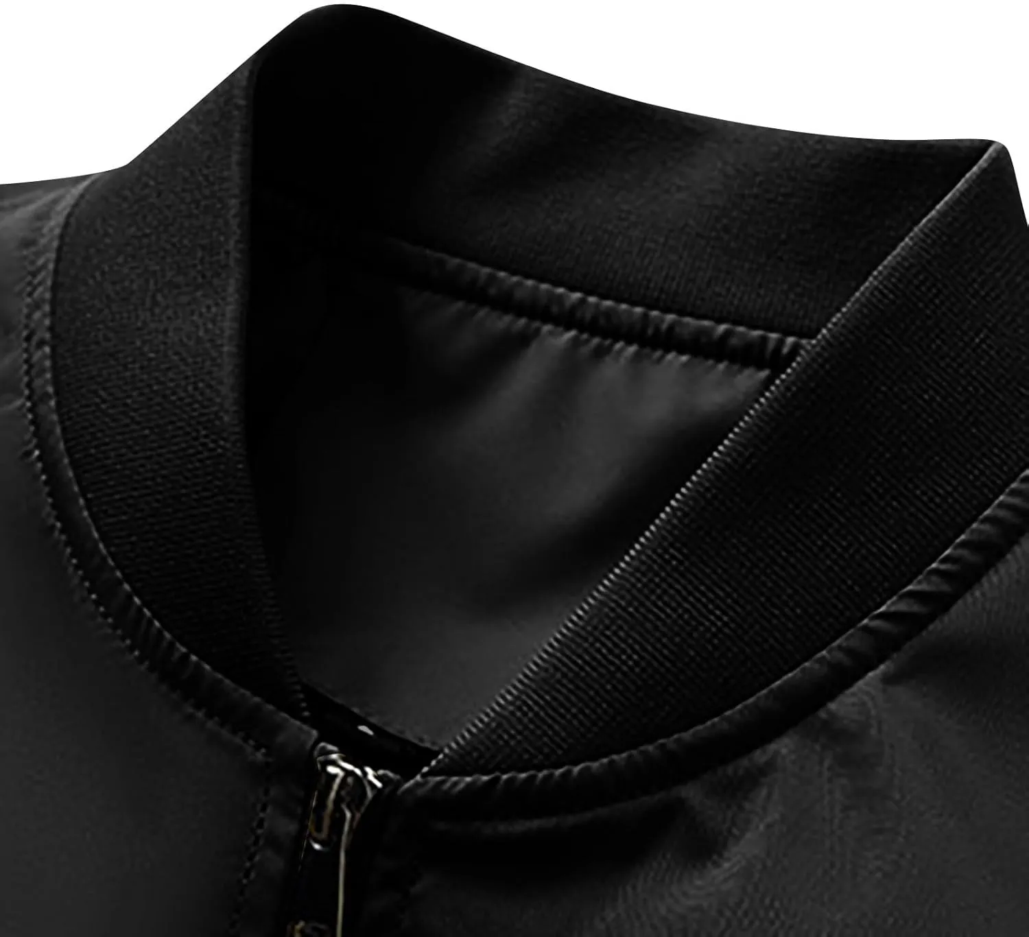 Men'S Bomber Jacket Casual Stand Collar Coat Lightweight Windbreaker Zip Up Coat with Pocket Outer Wear Jacket