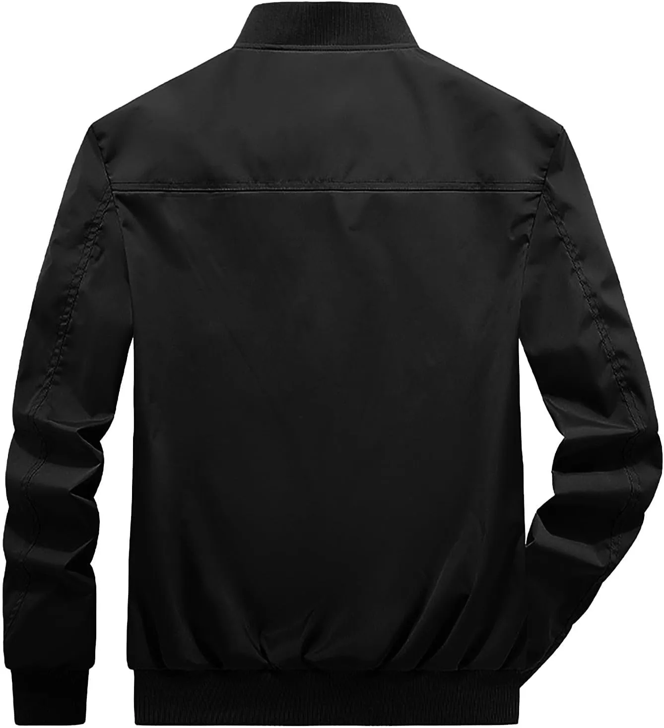 Men'S Bomber Jacket Casual Stand Collar Coat Lightweight Windbreaker Zip Up Coat with Pocket Outer Wear Jacket