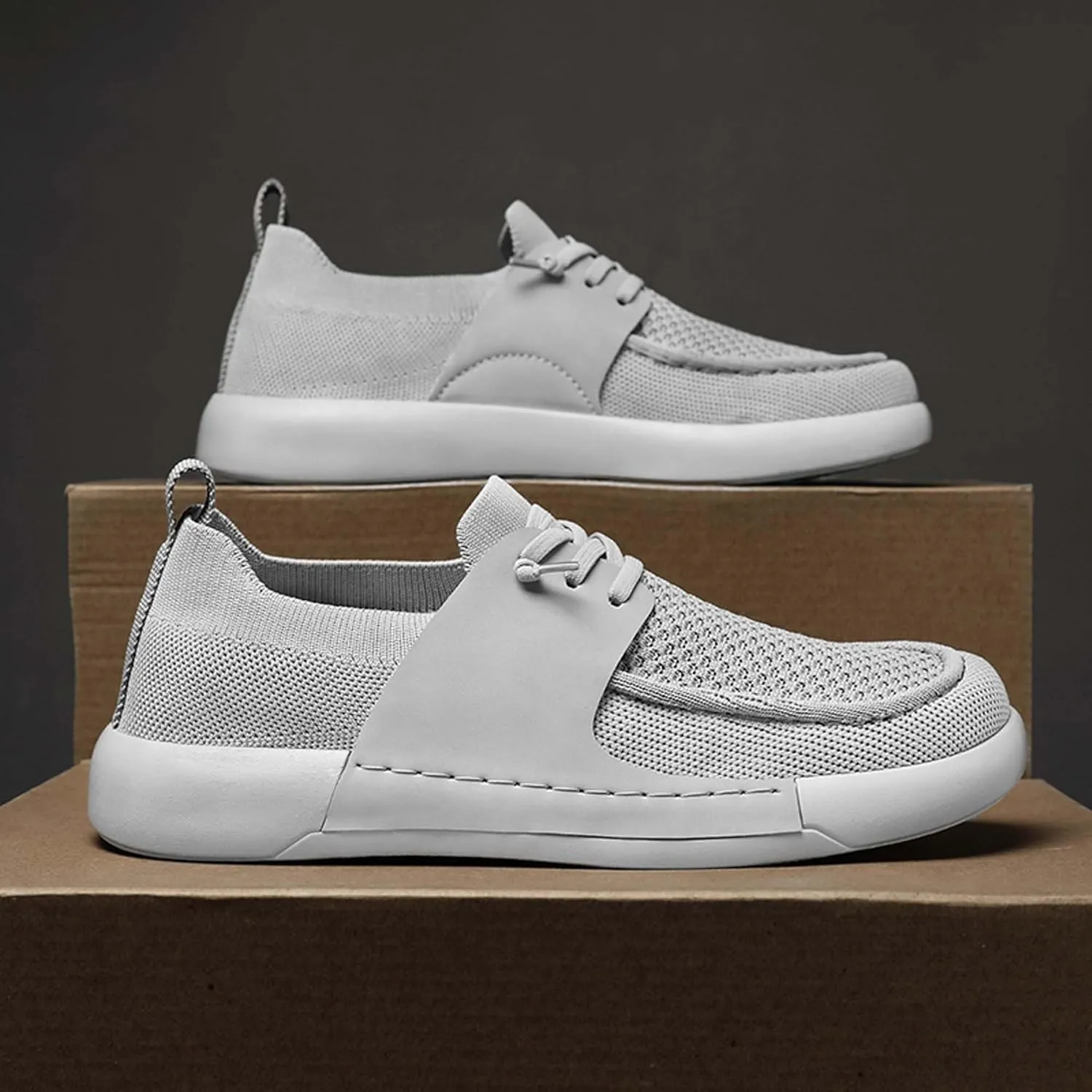 Men's Breathable Loafers Lightweight Soft Sole Casual Walking Outdoor Sports Running Tennis Fitness Comfortable Work Shoes
