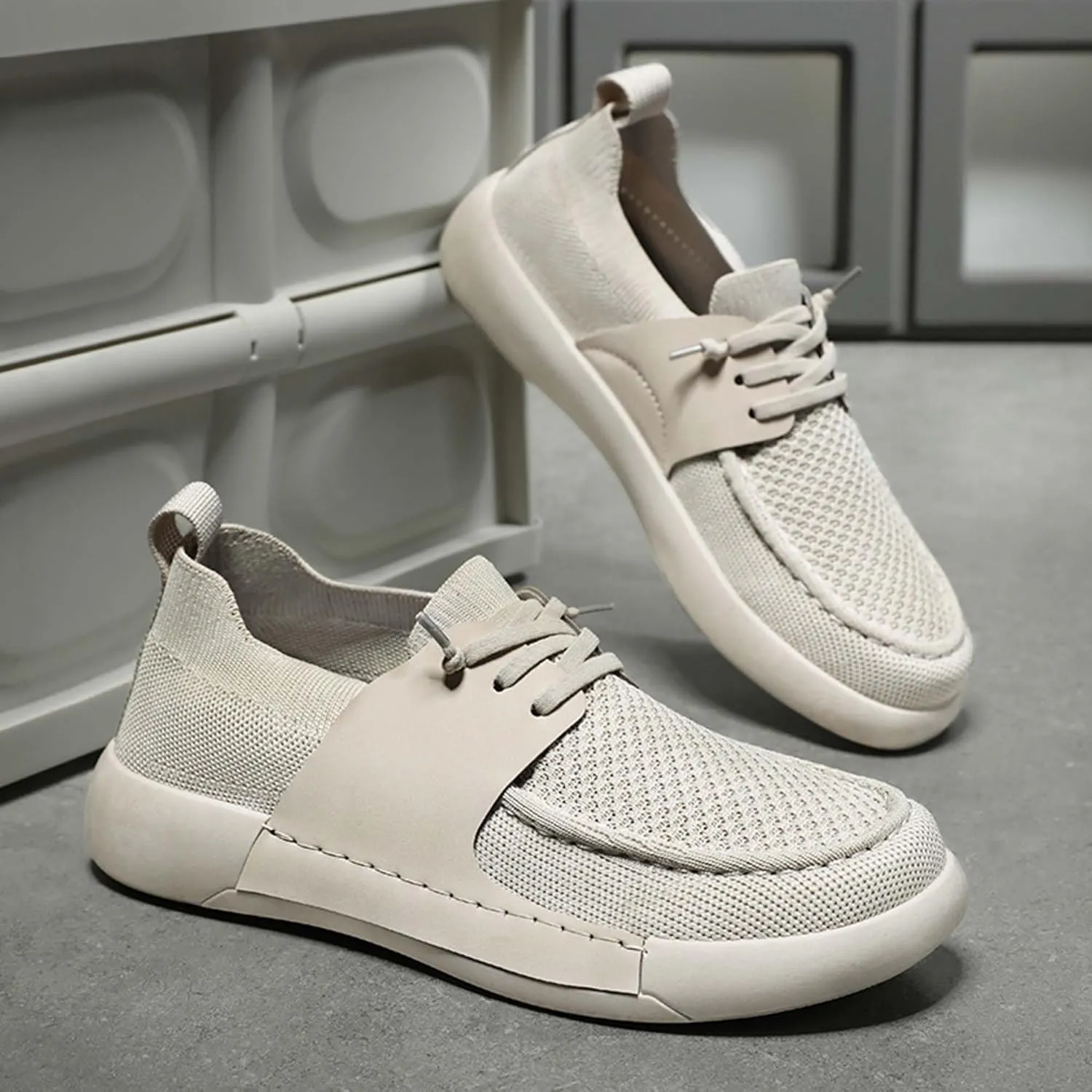 Men's Breathable Loafers Lightweight Soft Sole Casual Walking Outdoor Sports Running Tennis Fitness Comfortable Work Shoes
