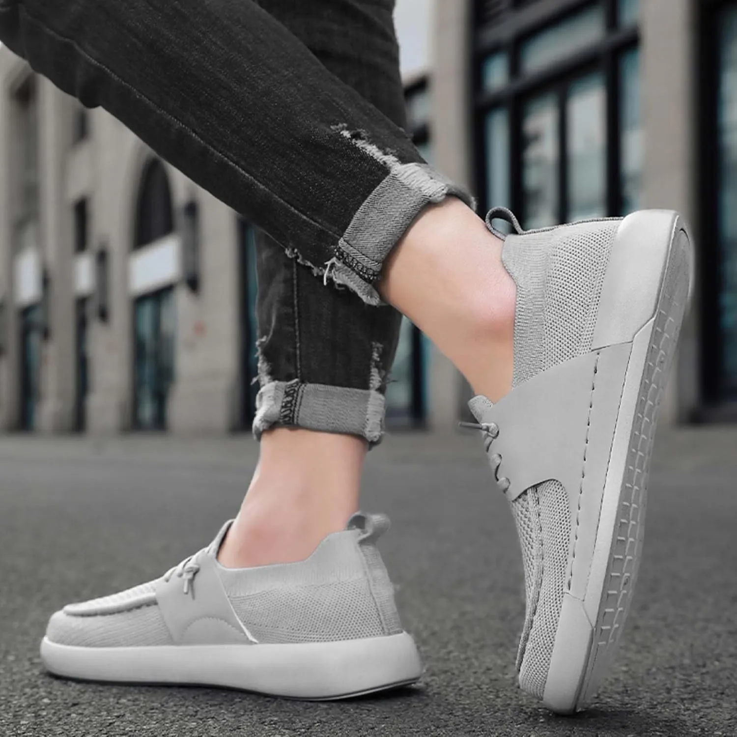 Men's Breathable Loafers Lightweight Soft Sole Casual Walking Outdoor Sports Running Tennis Fitness Comfortable Work Shoes