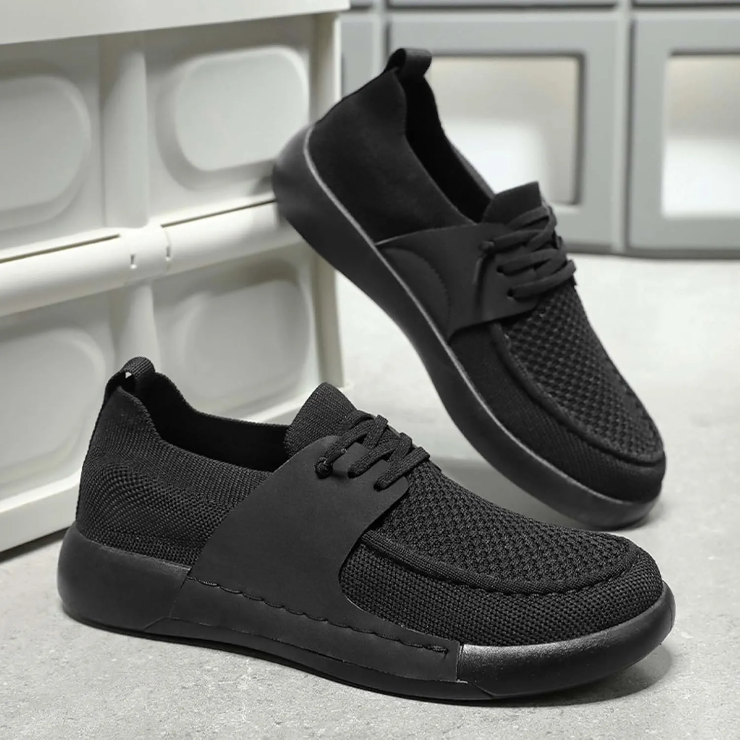 Men's Breathable Loafers Lightweight Soft Sole Casual Walking Outdoor Sports Running Tennis Fitness Comfortable Work Shoes