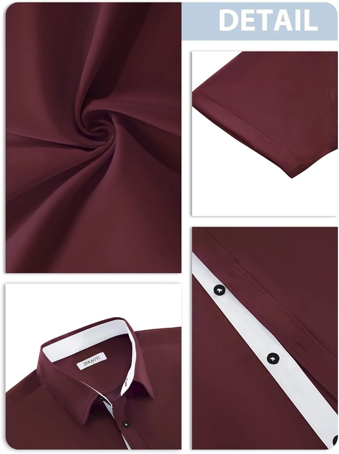 Men's Button Down Dress Shirts Short Sleeve Casual Shirts Wrinkle Free Business Shirt Stain Sheild