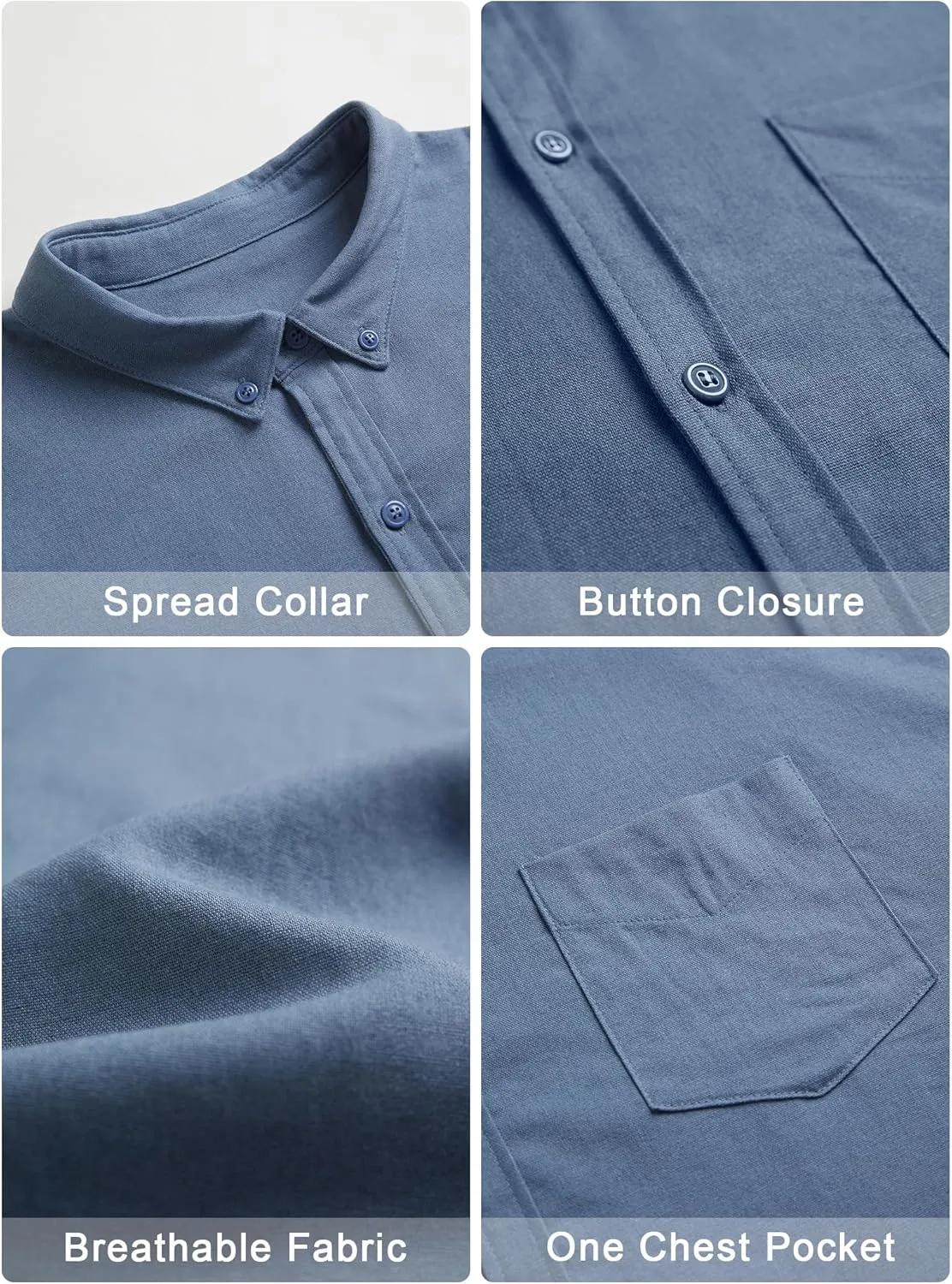 Men's Casual Linen Button Down Shirts Short Sleeve Dress Shirt Fashion Summer Clothes Beach Shirts
