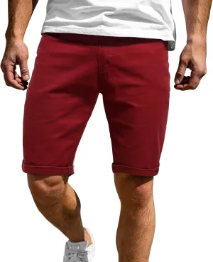 Mens Chino Shorts Big and Tall Casual Flat Front Comfy Stretch Golf Shorts Fashion Slim Fit 11" Inseam Khaki Shorts