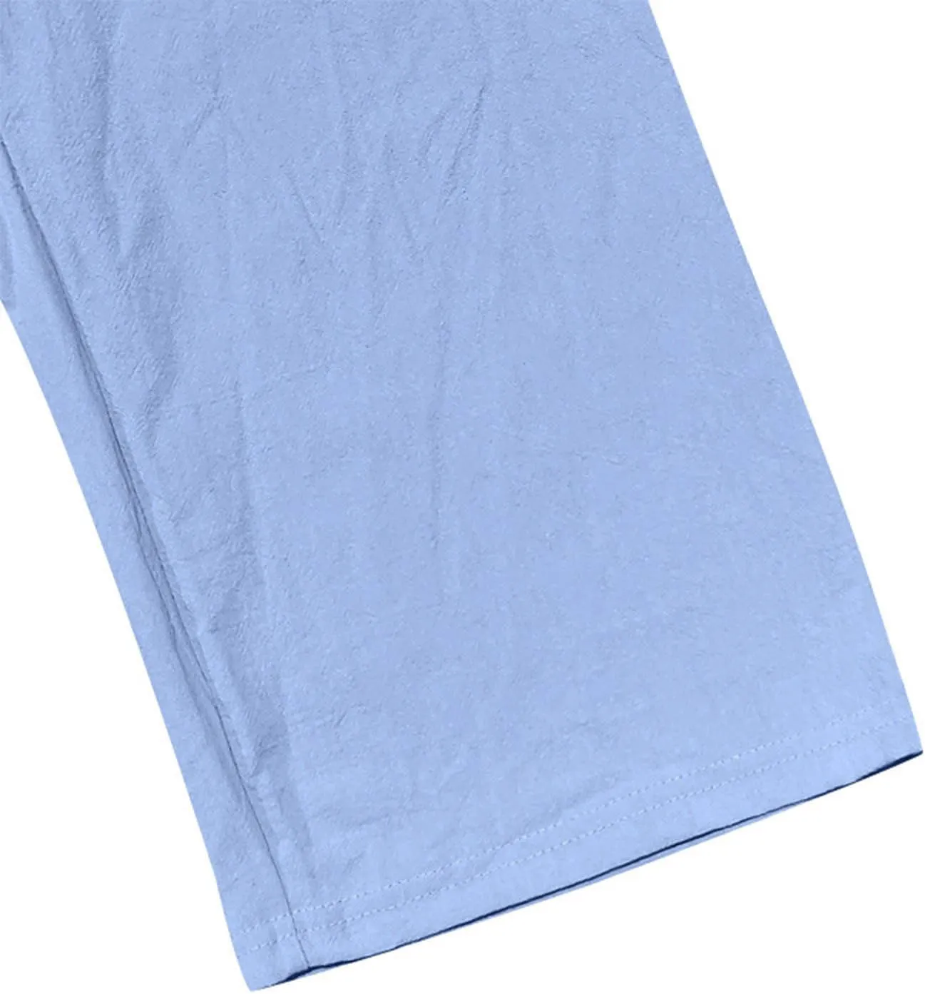 Men's Cotton Linen Pants Summer Elastic Waist Drawstring Trouser with Pockets Casual Solid Color Loose Button Pant