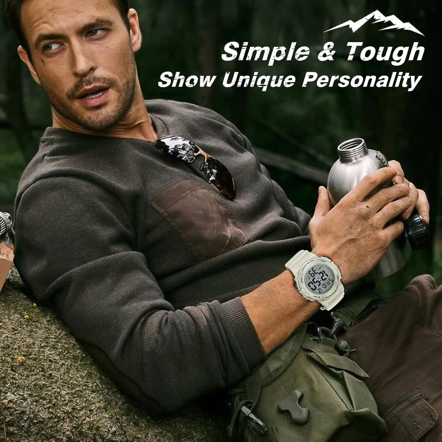 Mens Digital Watch, Sport Military Watches for Men Waterproof LED Screen Large Face Tactical Watch with Backlight Alarm Stopwatch Wrist Watch
