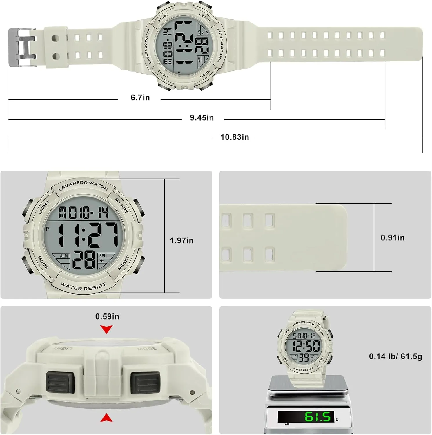 Mens Digital Watch, Sport Military Watches for Men Waterproof LED Screen Large Face Tactical Watch with Backlight Alarm Stopwatch Wrist Watch