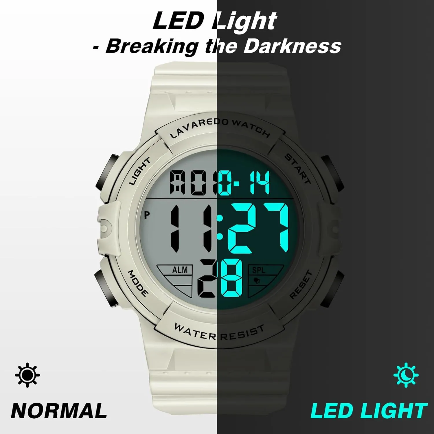 Mens Digital Watch, Sport Military Watches for Men Waterproof LED Screen Large Face Tactical Watch with Backlight Alarm Stopwatch Wrist Watch
