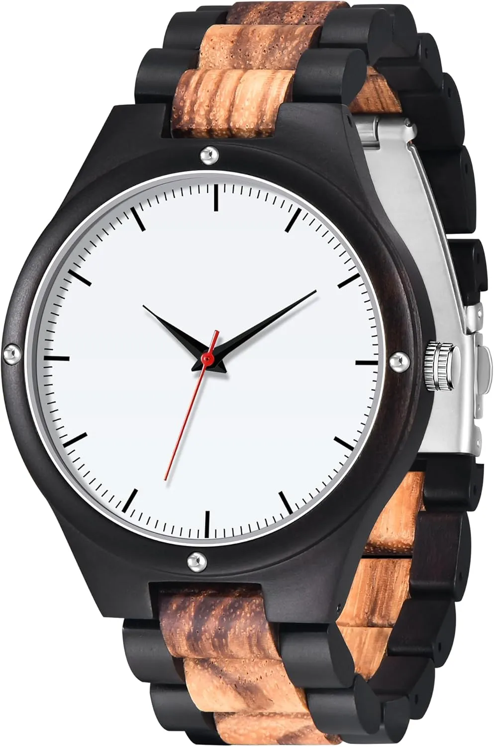 Men's Handmade Wooden Watches Mens Lightweight Analog Quartz Wood Mens Wrist Watch