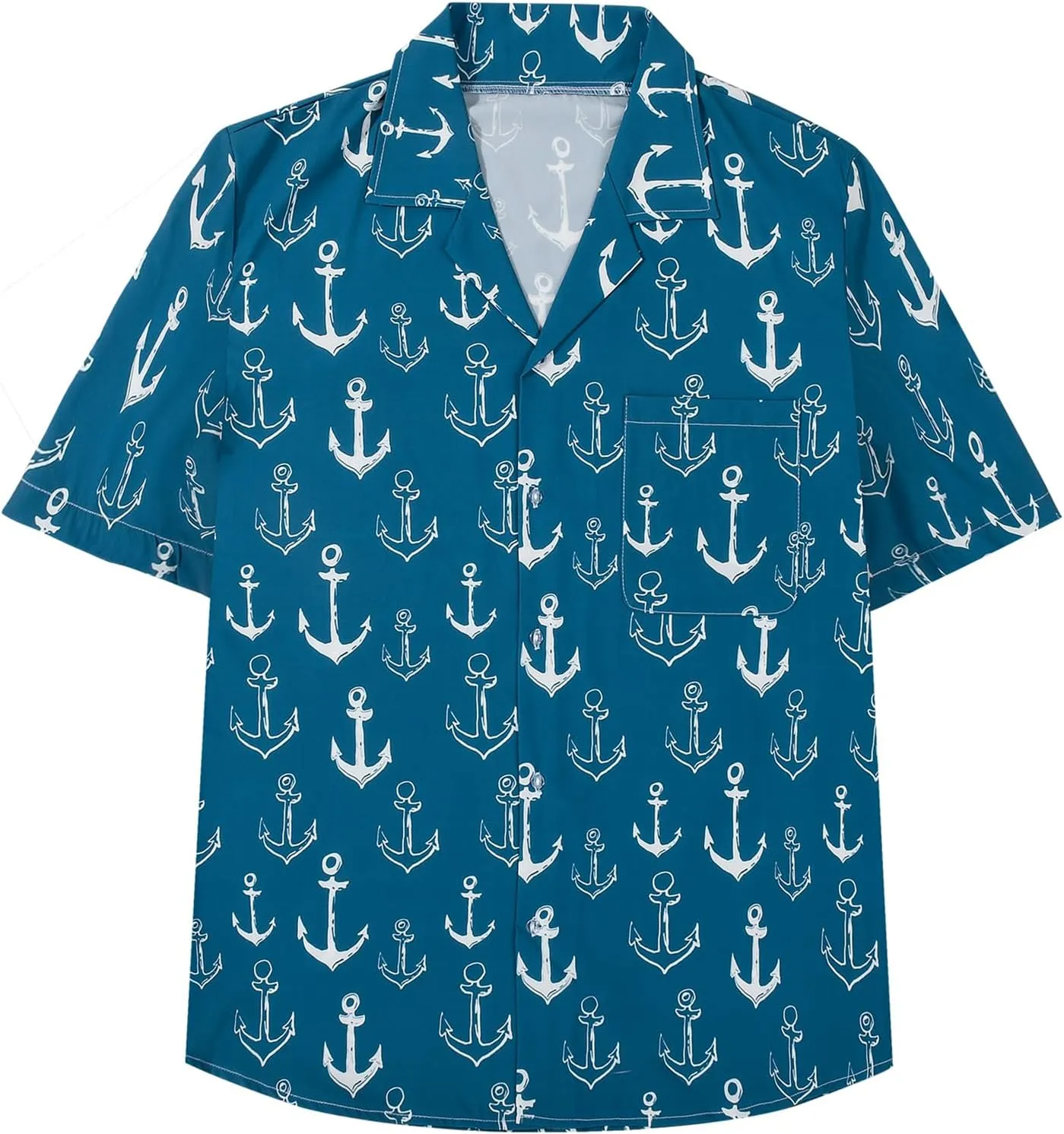 Mens Hawaiian Button Down Shirt Short Sleeve Beach Shirt Summer