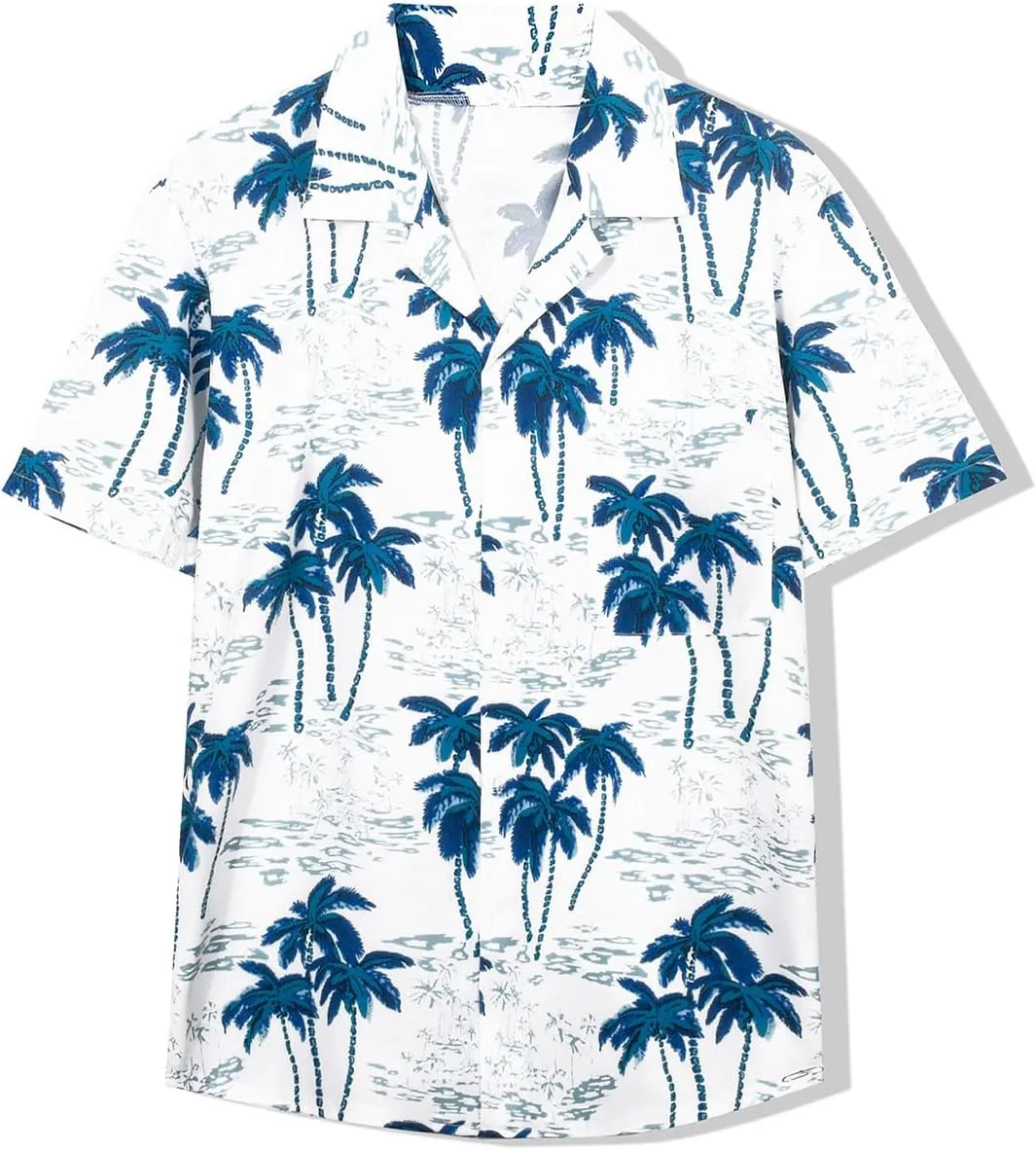 Mens Hawaiian Button Down Shirt Short Sleeve Beach Shirt Summer