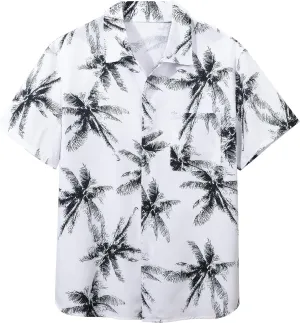 Mens Hawaiian Button Down Shirt Short Sleeve Beach Shirt Summer