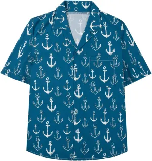 Mens Hawaiian Button Down Shirt Short Sleeve Beach Shirt Summer