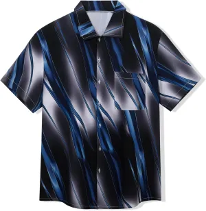 Mens Hawaiian Button Down Shirt Short Sleeve Beach Shirt Summer