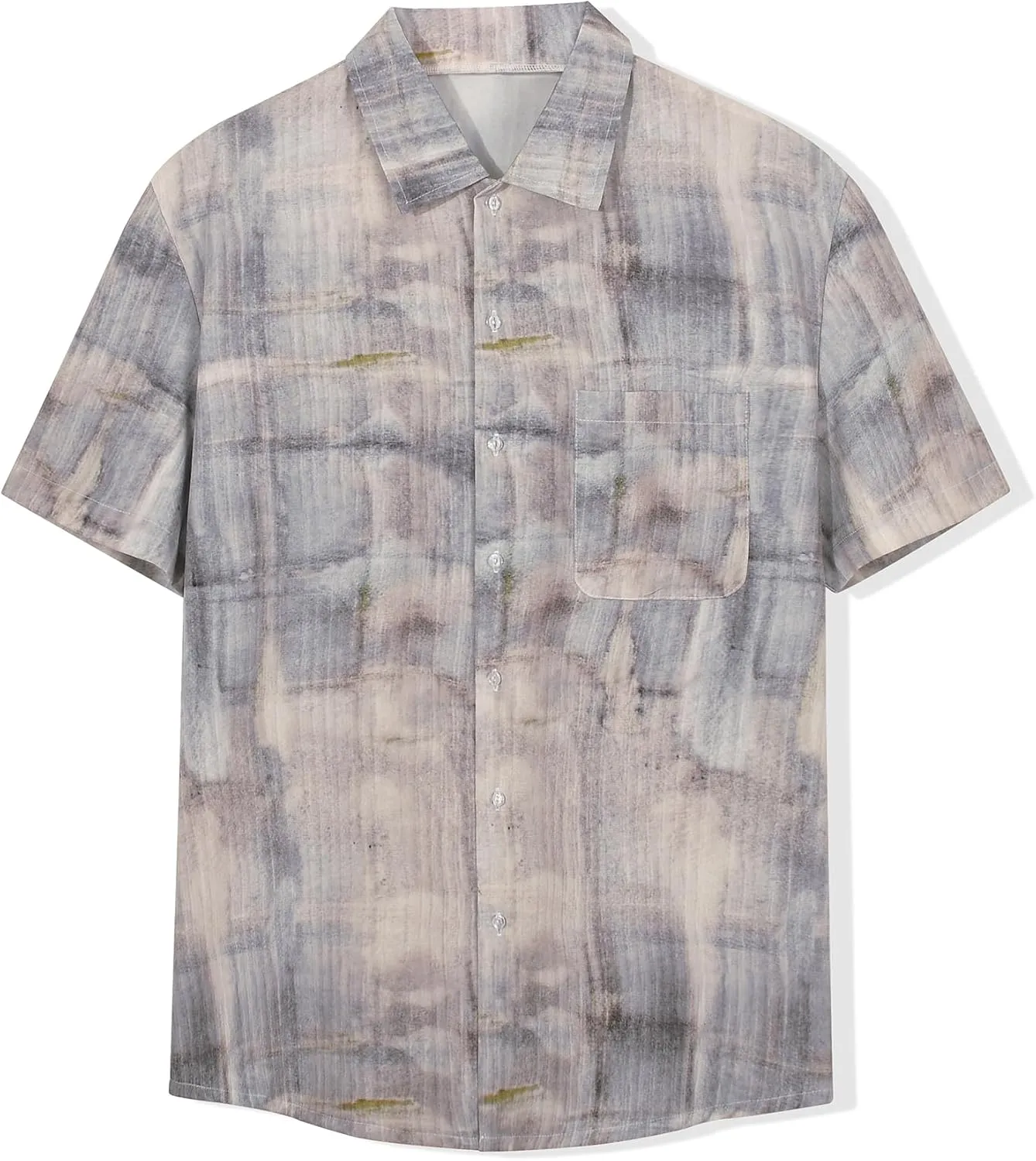 Mens Hawaiian Button Down Shirt Short Sleeve Beach Shirt Summer
