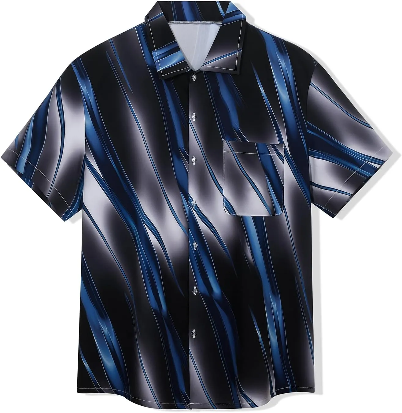 Mens Hawaiian Button Down Shirt Short Sleeve Beach Shirt Summer