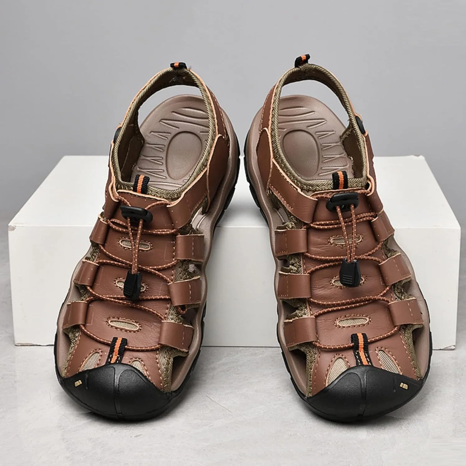 Men's Hiking Sport Sandals, Closed Toe Sport Sandals, Lightweight Trail Walking Casual Sandals Water Shoes