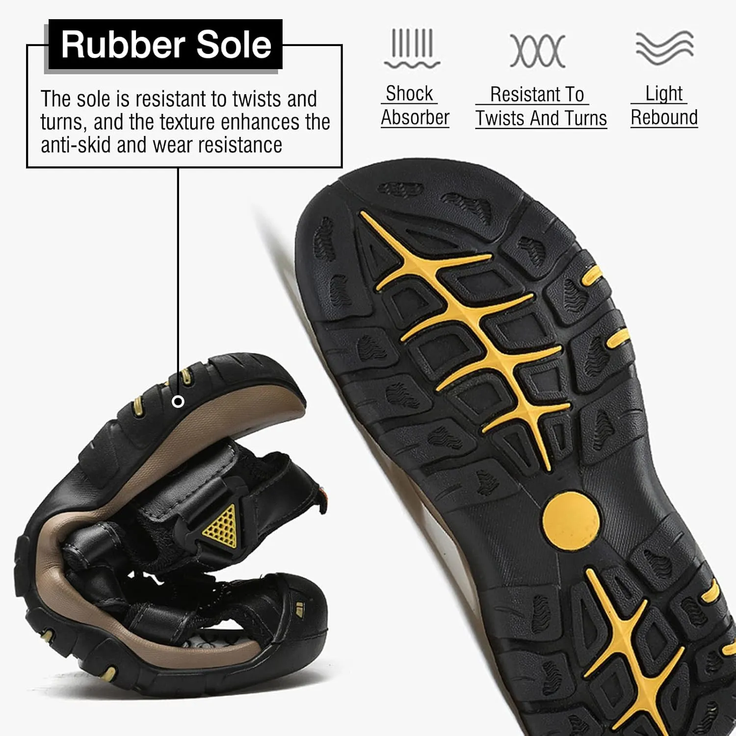 Men's Hiking Sport Sandals, Closed Toe Sport Sandals, Lightweight Trail Walking Casual Sandals Water Shoes