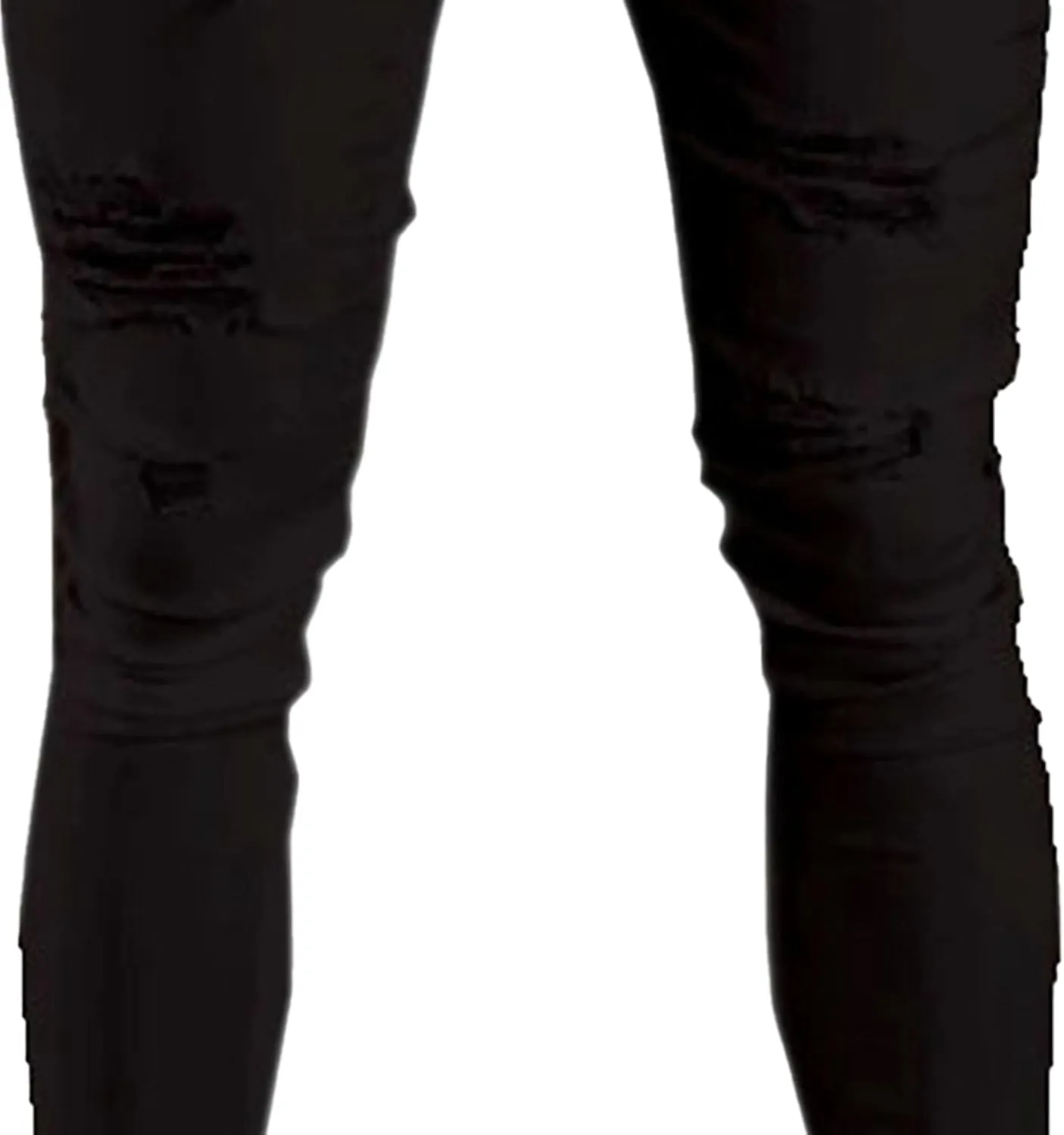 Mens Jeans Ripped Slim Fit Jean Feet Pants Skinny Hole Stretch Cowboy Trousers Simple Trendy Tapered Pant