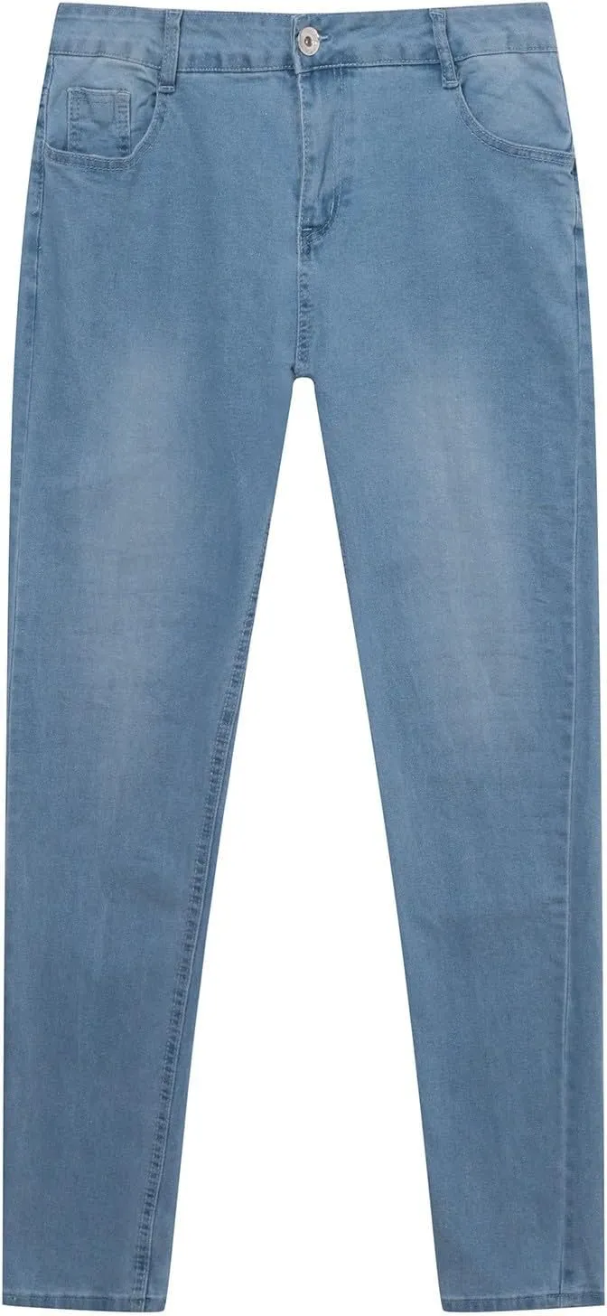 Men's Jeans Slim Fit Skinny Denim Stretch Tapered Jean Pants Casual Elastic Waist Jeans Fashion Comfort Denim Pants
