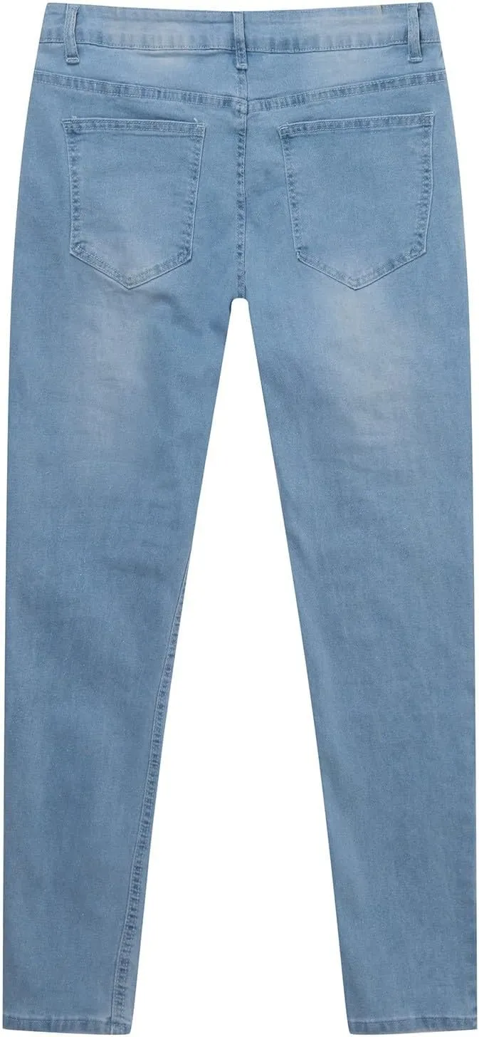Men's Jeans Slim Fit Skinny Denim Stretch Tapered Jean Pants Casual Elastic Waist Jeans Fashion Comfort Denim Pants