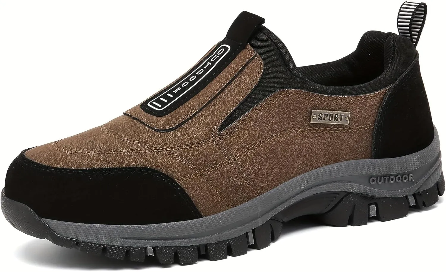 Men's Loafers Slip-On Shoes, Striped, Durable Non-Slip Sole, PU Upper, Fabric Lining - Suitable for All Seasons Plus Size