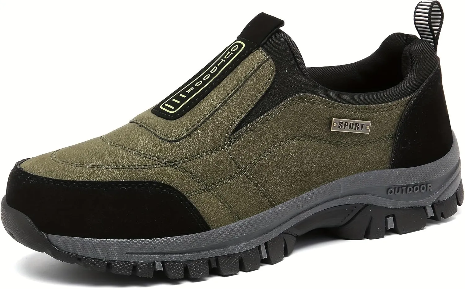 Men's Loafers Slip-On Shoes, Striped, Durable Non-Slip Sole, PU Upper, Fabric Lining - Suitable for All Seasons Plus Size