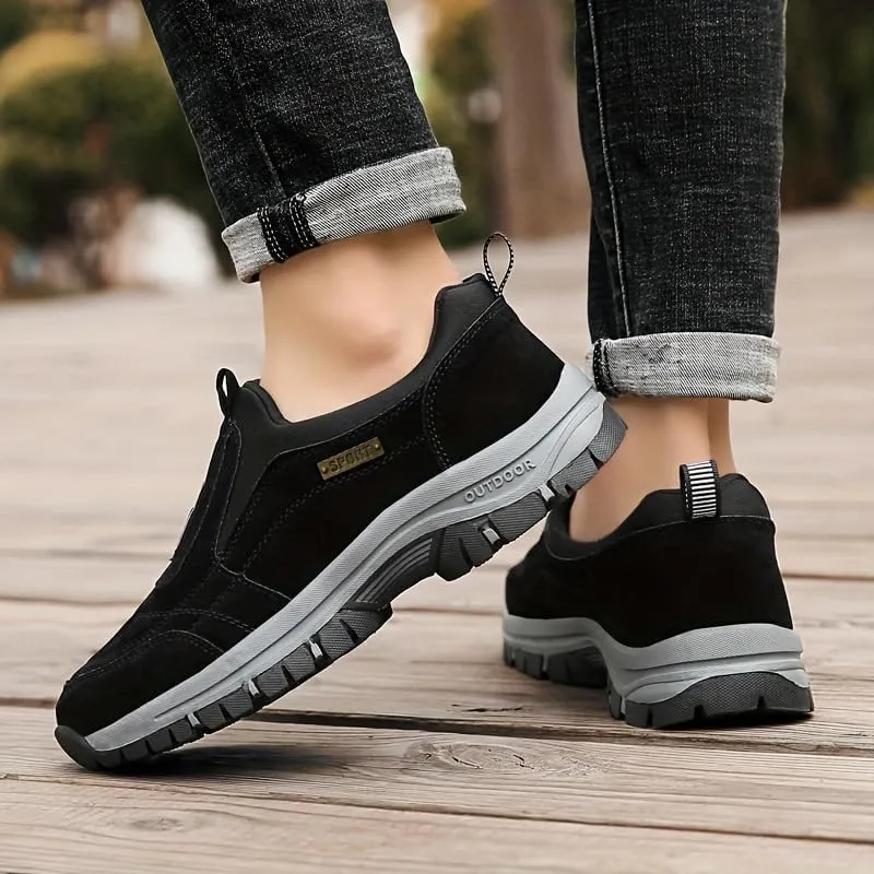 Men's Loafers Slip-On Shoes, Striped, Durable Non-Slip Sole, PU Upper, Fabric Lining - Suitable for All Seasons Plus Size