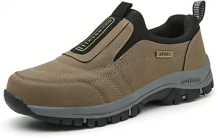 Men's Loafers Slip-On Shoes, Striped, Durable Non-Slip Sole, PU Upper, Fabric Lining - Suitable for All Seasons Plus Size