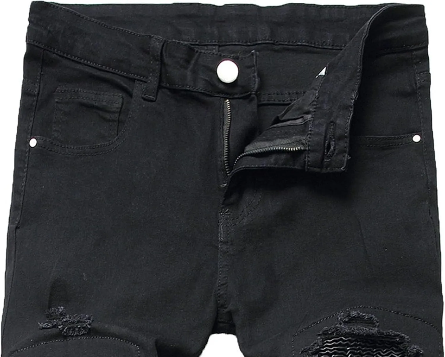 Men's Ripped Distressed Jeans Slim Fit Skinny Stretch Biker Jeans Fashion Vintage Tapered Leg Denim Pants for Men