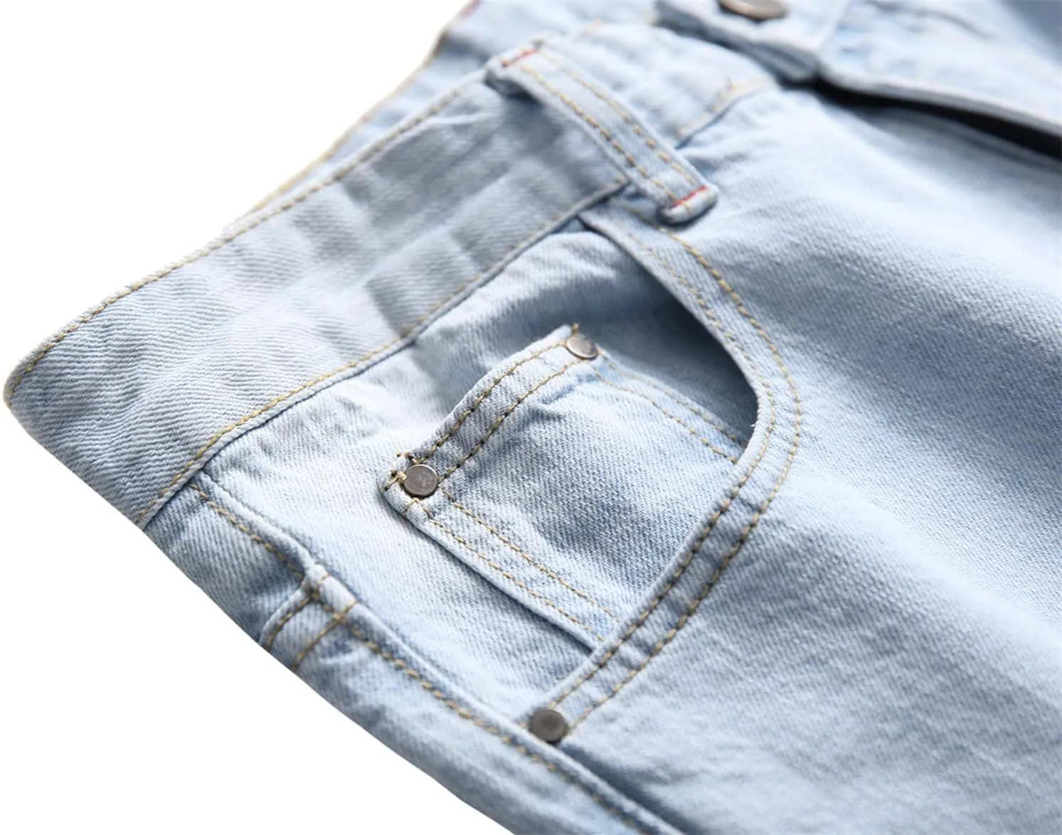 Men's Ripped Washed Slim Fit Jeans Straight Leg Hip Hop Denim Pants Vintage Distressed Skinny Jean Trousers