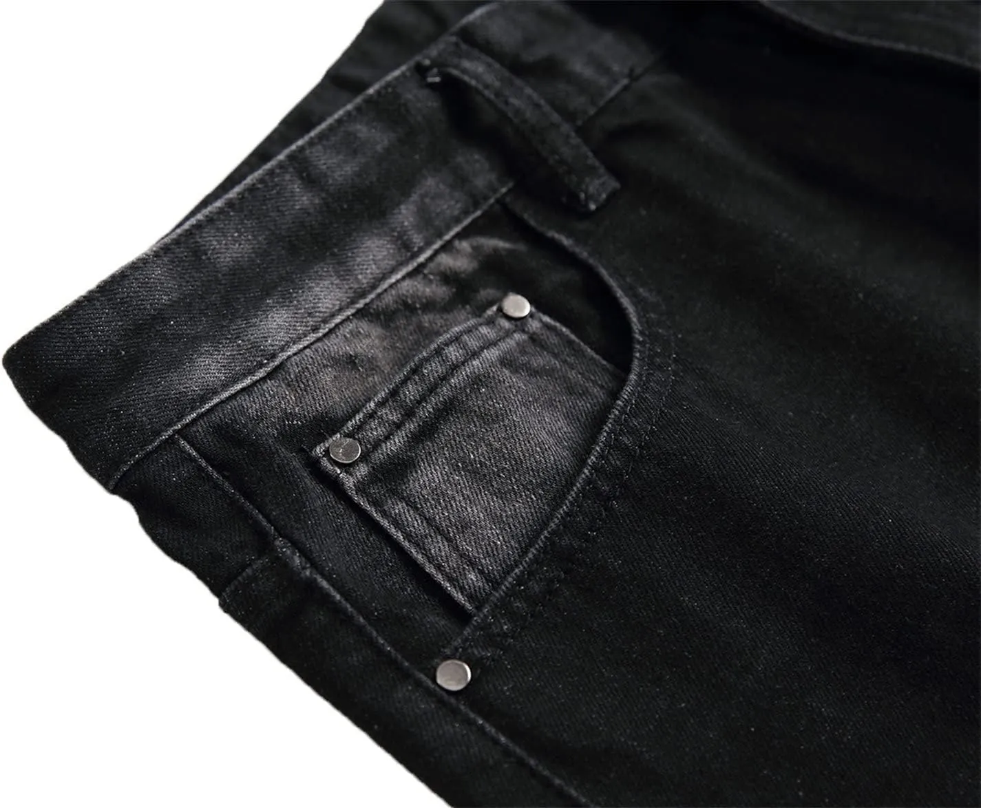 Men's Ripped Washed Slim Fit Jeans Straight Leg Hip Hop Denim Pants Vintage Distressed Skinny Jean Trousers