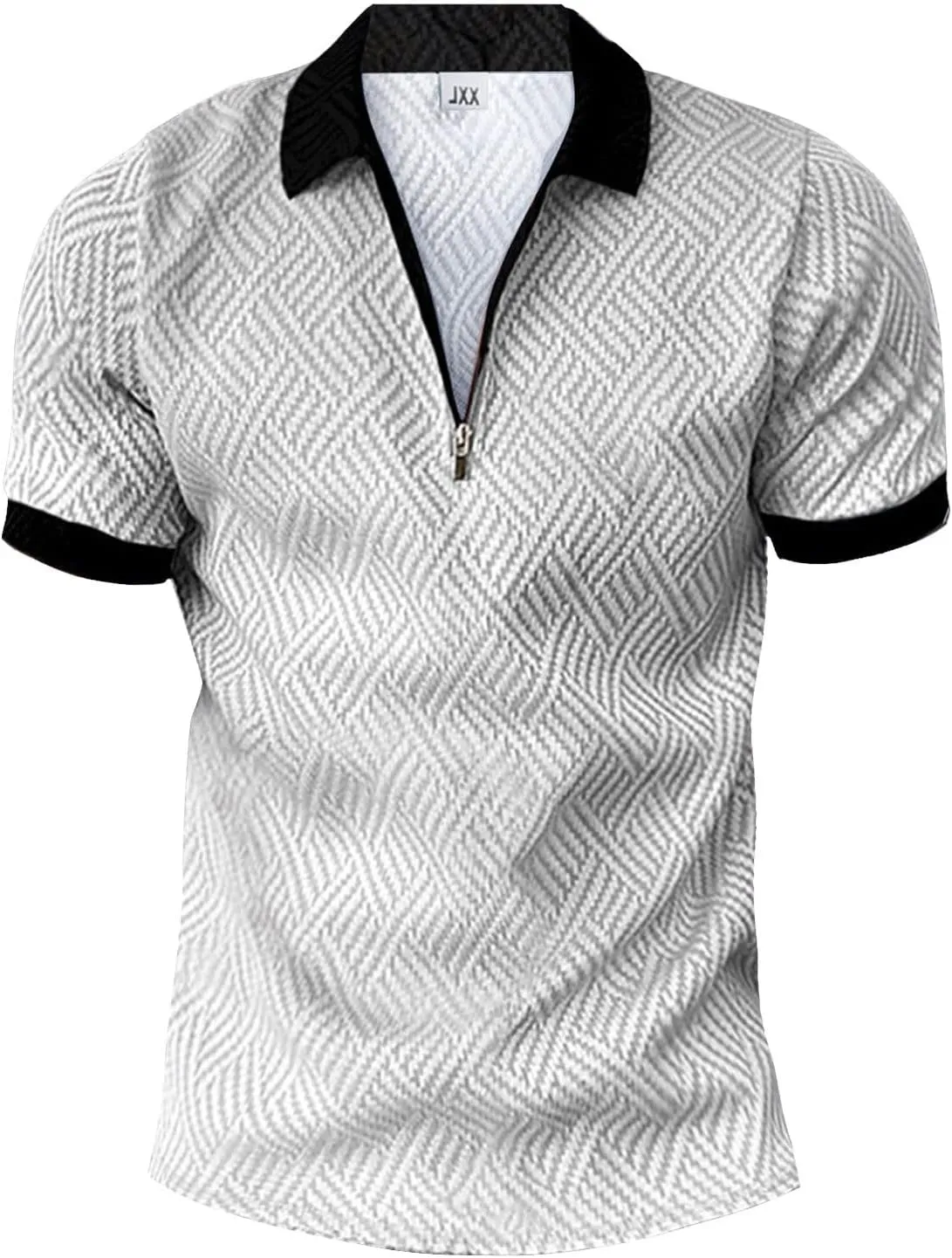 Mens Short Sets 2 Piece Outfits Zip up Polo Shirt Summer Tracksuits Casual Short Sleeve and Shorts Set for Men