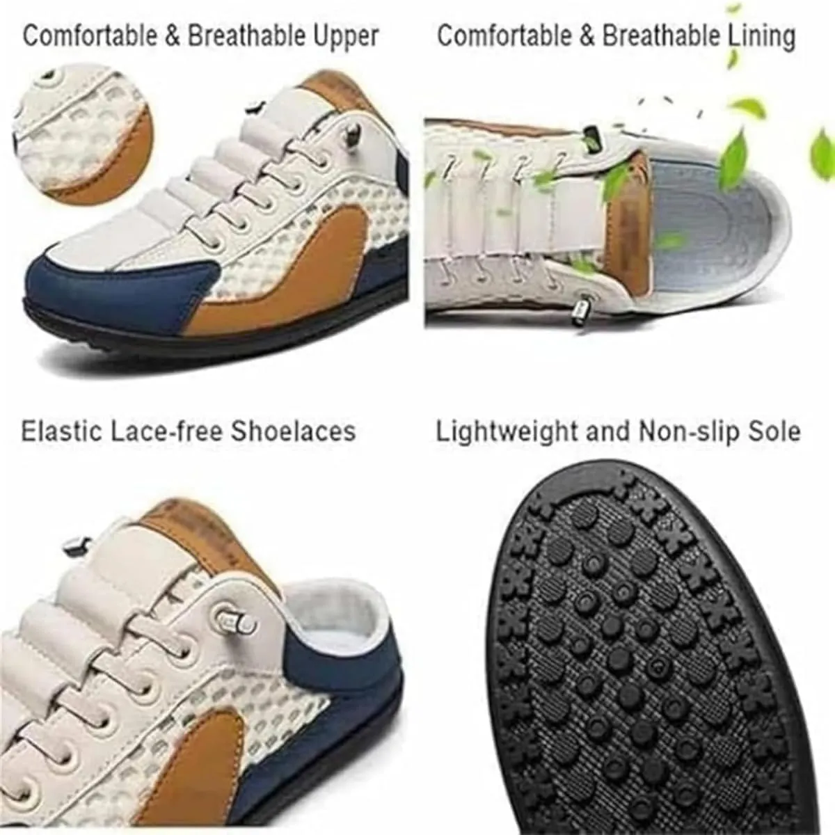 Men's Slip on Mule Sneakers Men's Backless Closed Toe Half Drag Sneakers Anti-Slip Walking Loafers for Men