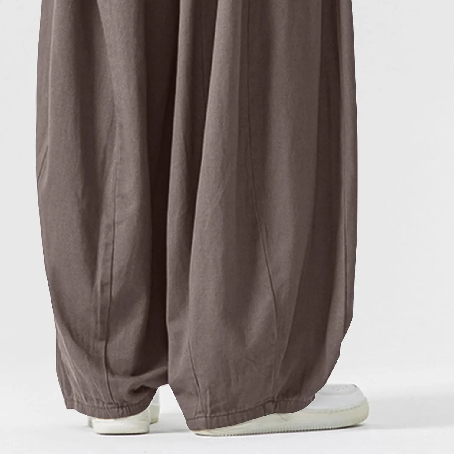 Men's Streetwear Pants Plus Size Fashion Loose Fit Comfy Wide Leg Pant Casual Solid Color Beach Comfy Light Trouser