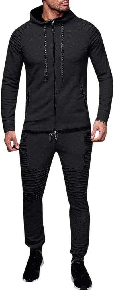 Men's Tracksuit 2 Piece Hoodie Athletic Sweatsuits Sweatsuit Men 2 Piece Set Dressy Sweatpants For Men Sport Outfit