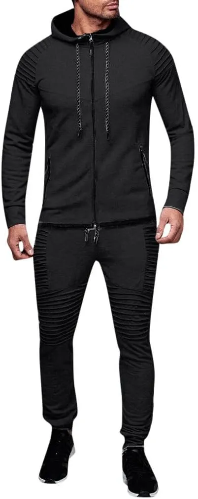 Men's Tracksuit 2 Piece Hoodie Athletic Sweatsuits Sweatsuit Men 2 Piece Set Dressy Sweatpants For Men Sport Outfit
