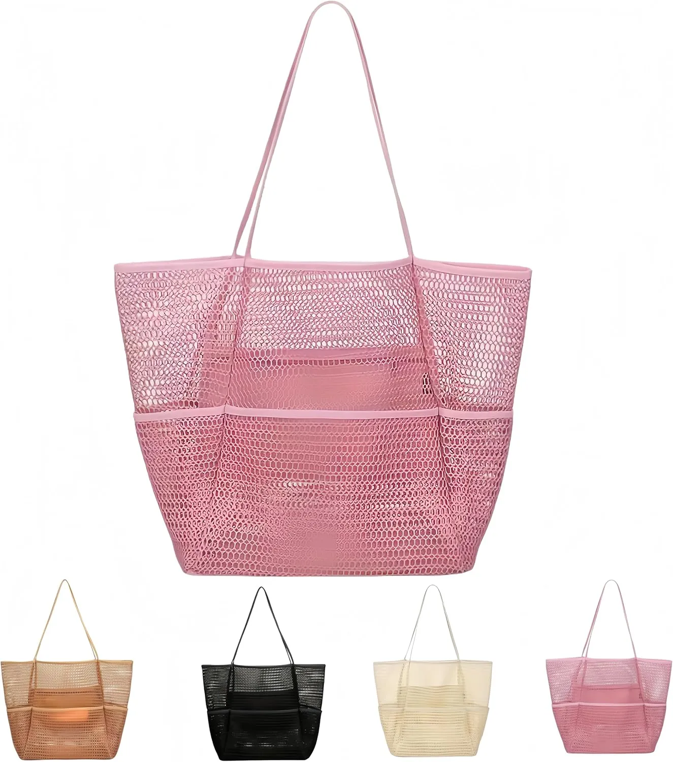 Mesh Beach BagBeach Tote Bags for Women Large Foldable Mesh Swimming Pool Travel Bags for/Travel/Vacation