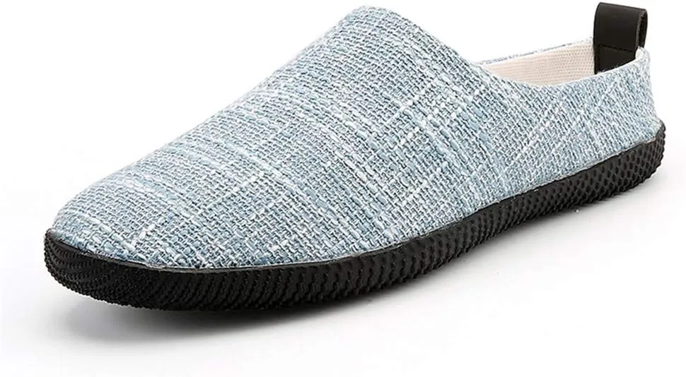 MizHome Men's Open-Back Loafers Breathable Clogs Slippers Indoor Outdoor Slide Sandals Slip-on Casual Flats
