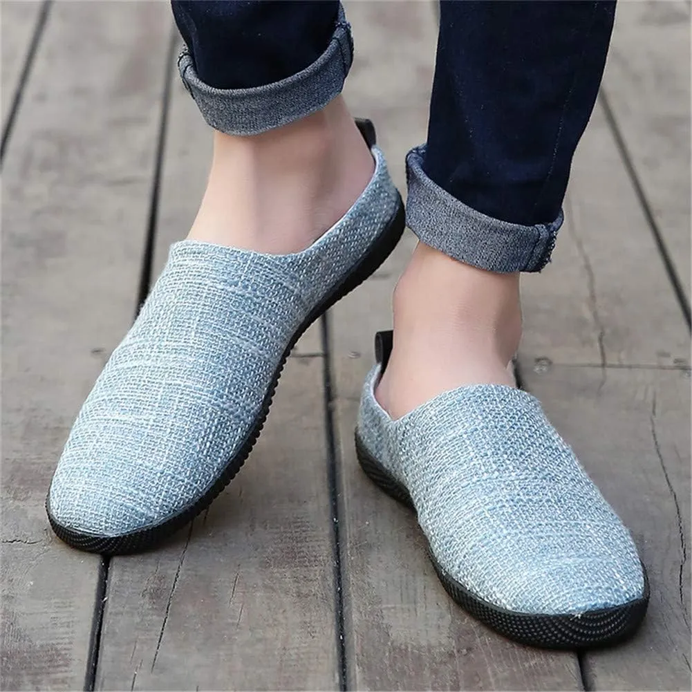 MizHome Men's Open-Back Loafers Breathable Clogs Slippers Indoor Outdoor Slide Sandals Slip-on Casual Flats