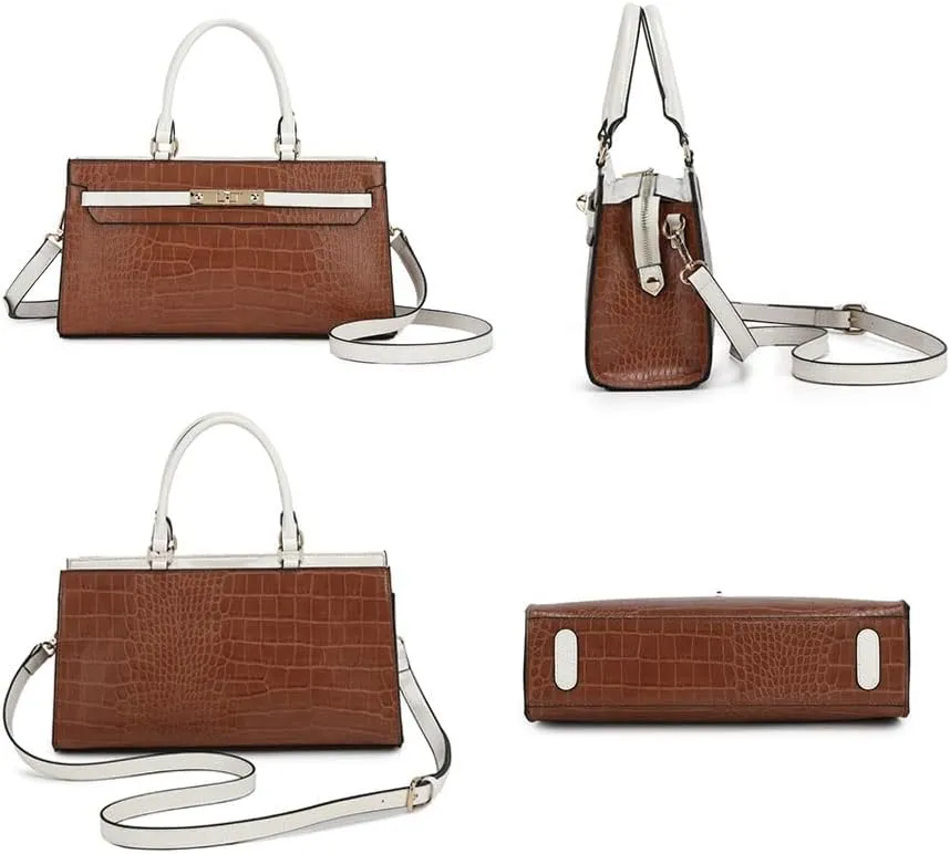 MKF Collection Satchel Bag for Womens, Vegan leather Crossbody Handbag Top-Handle Purse