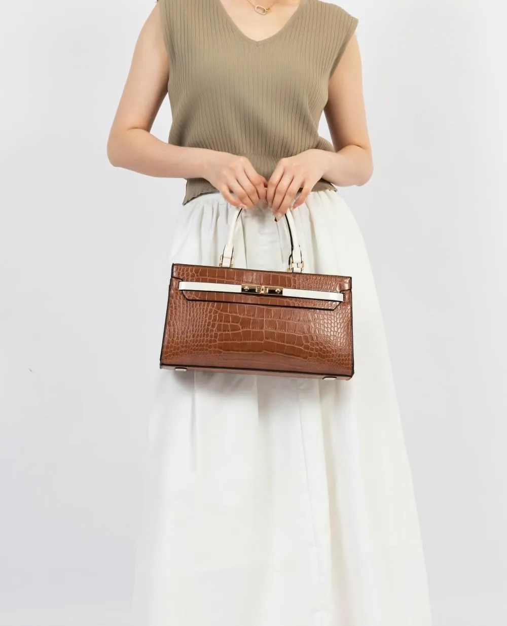 MKF Collection Satchel Bag for Womens, Vegan leather Crossbody Handbag Top-Handle Purse