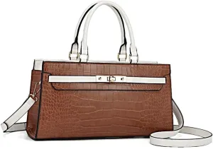 MKF Collection Satchel Bag for Womens, Vegan leather Crossbody Handbag Top-Handle Purse