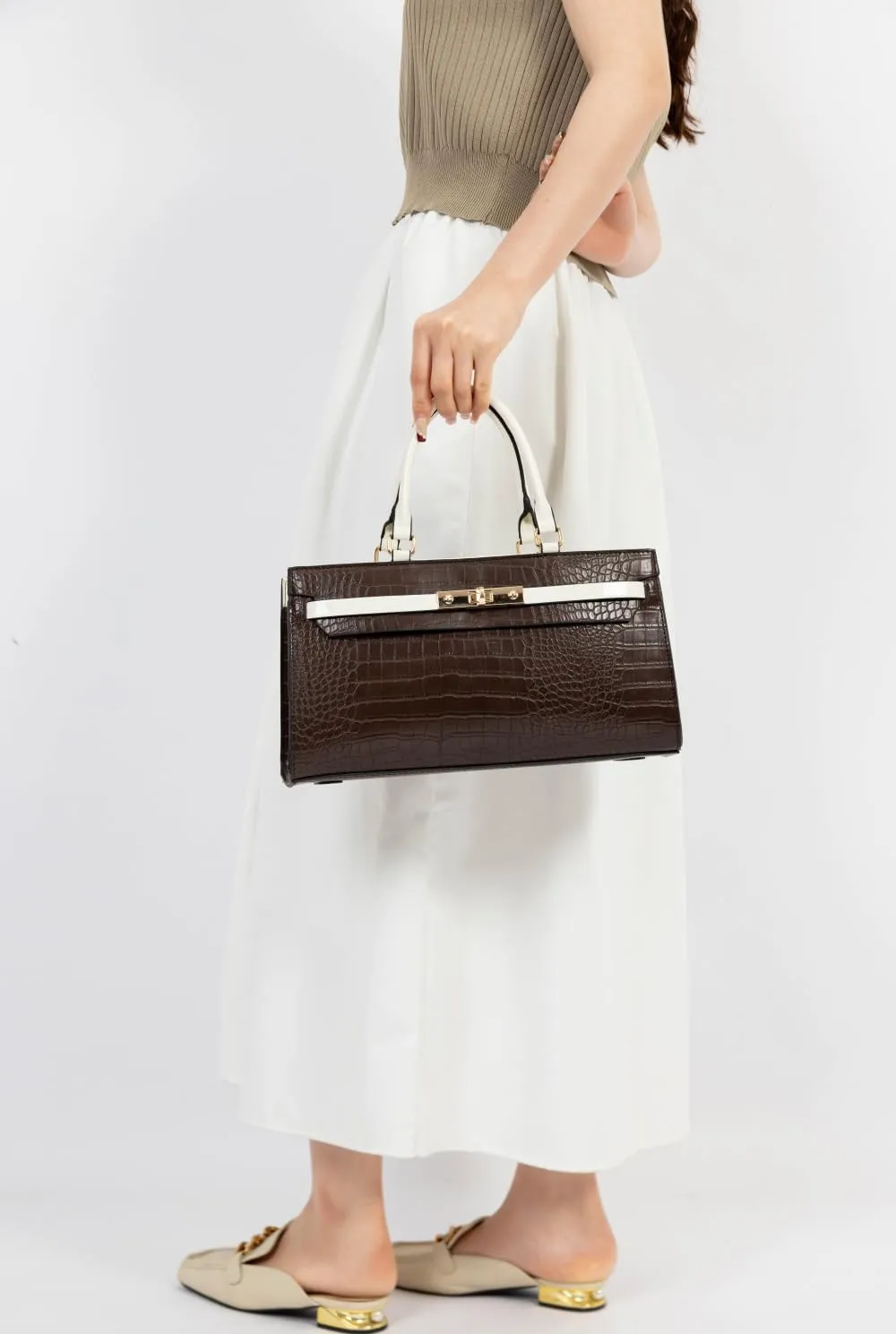 MKF Collection Satchel Bag for Womens, Vegan leather Crossbody Handbag Top-Handle Purse