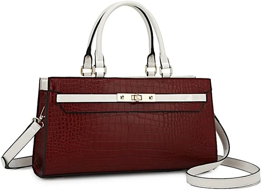 MKF Collection Satchel Bag for Womens, Vegan leather Crossbody Handbag Top-Handle Purse