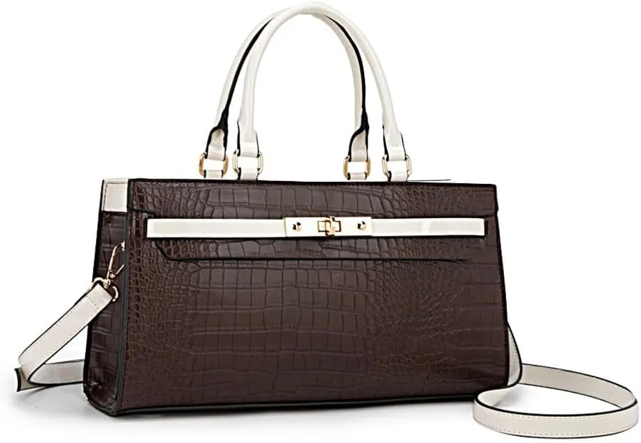 MKF Collection Satchel Bag for Womens, Vegan leather Crossbody Handbag Top-Handle Purse