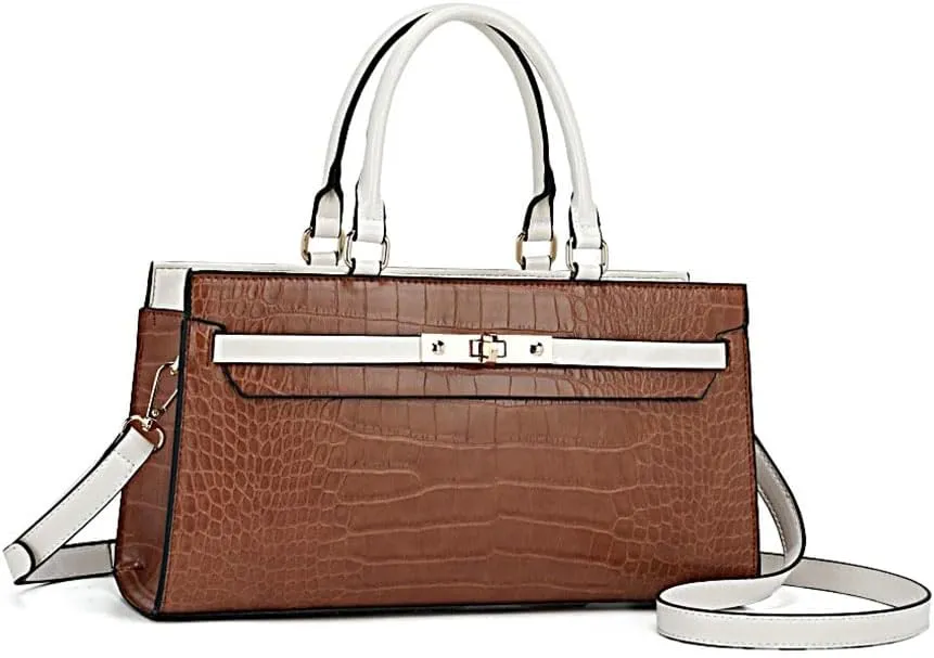 MKF Collection Satchel Bag for Womens, Vegan leather Crossbody Handbag Top-Handle Purse